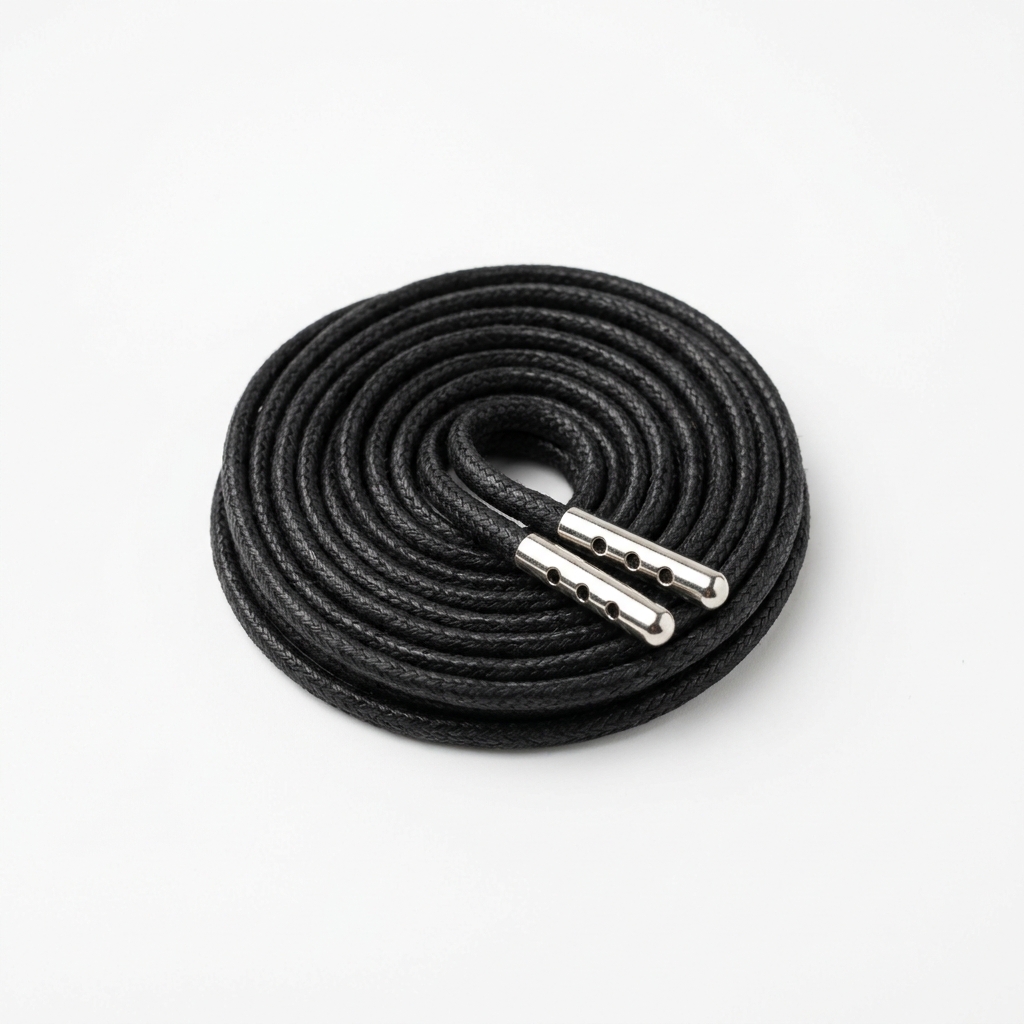 Black Wax Shoelace - Round Ø3mm