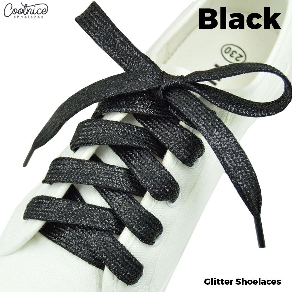 black glitter shoelaces