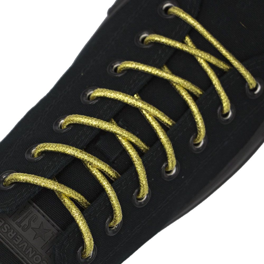 gold round shoelaces