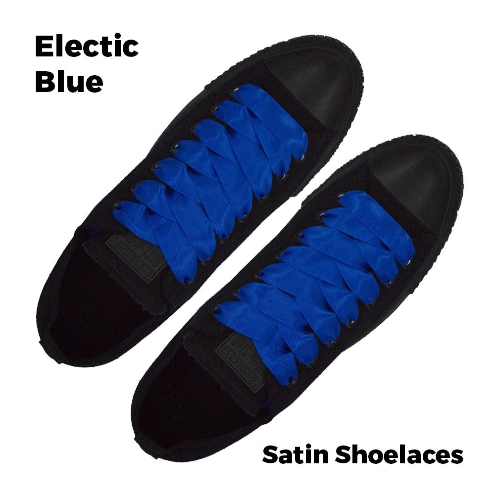 Satin Ribbon Electric Blue Shoelaces 
