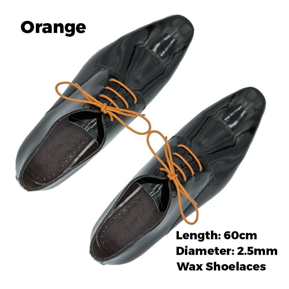 round orange shoelaces