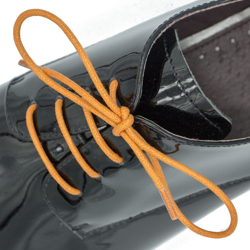 round orange shoelaces