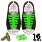 No Tie Shoelaces Silicone - Green 16 Pieces for Adults - Main