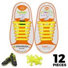 No Tie Shoelaces Silicone - Yellow 12 Pieces for Kids - Main