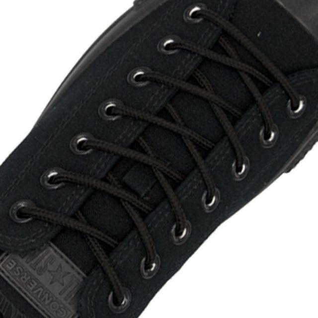 Polyester Shoelace Round - Black Length 80cm Diameter 4mm