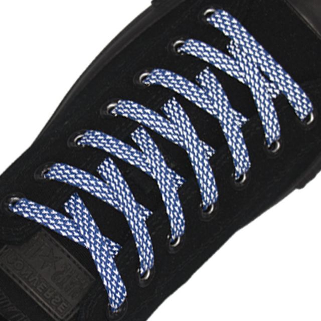 Reflective Shoelaces Flat Blue 120 cm