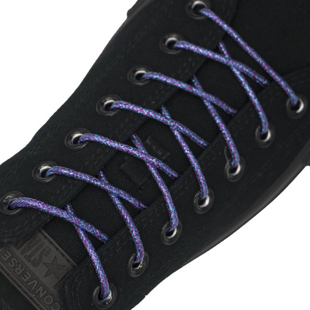 Glitter Shoelace - Blue Pink 50cm Length 4mm Round