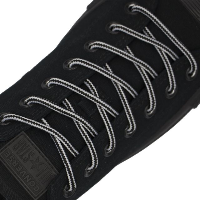 Black White Two Tone Bootlace Shoelace Black White 80cm - Ø5mm