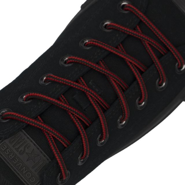 Diameter: Ø5mm | Black Red Two Tone | Bootlace Shoelace