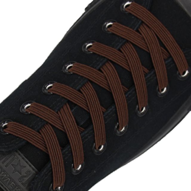 Brown Elastic Shoelace - 30cm Length 8mm Width