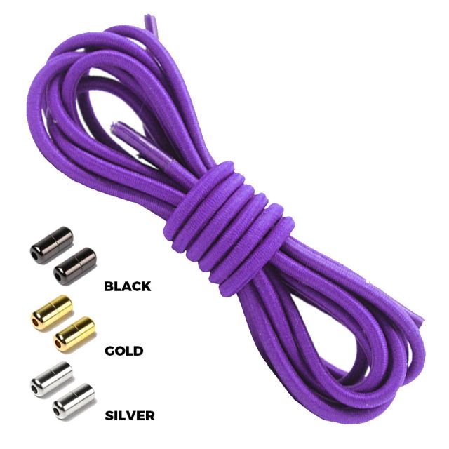 Purple Round Elastic Shoelaces Capsule Lock