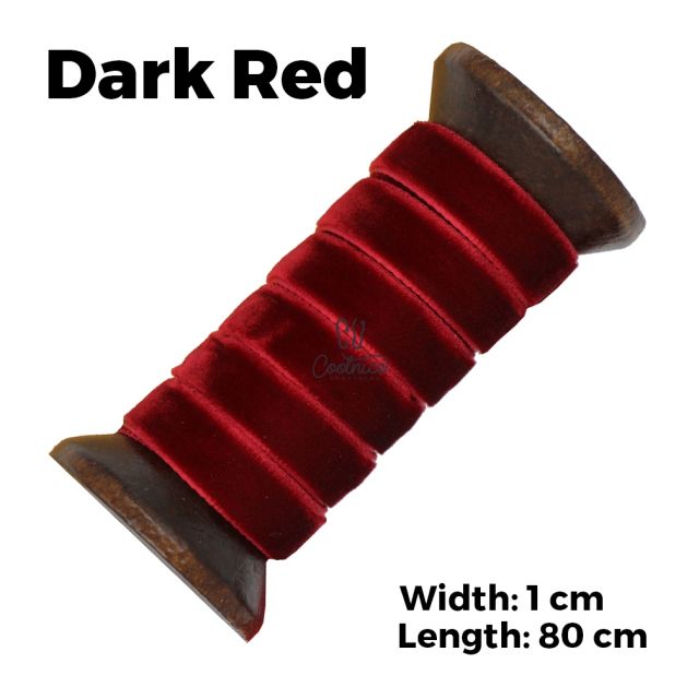 Velvet Ribbon Shoelaces - Dark Red L: 80cm W: 1cm oFashion