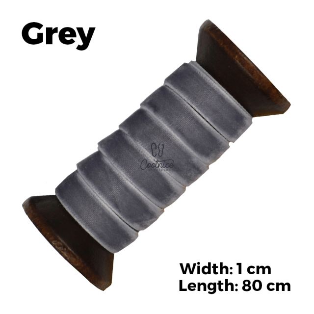 Velvet Ribbon Shoelaces - Grey L: 80cm W: 1cm