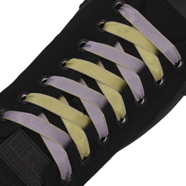Satin Ribbon Shoelaces Two Tone Flat Pink Gold - 100cm Length - 1cm Width