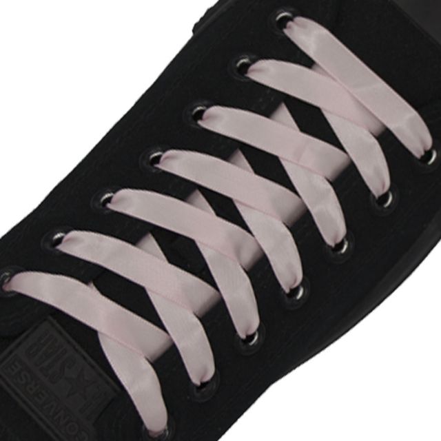 Satin Ribbon Shoelaces Flat Light Pink - 100cm Length - 1cm Width