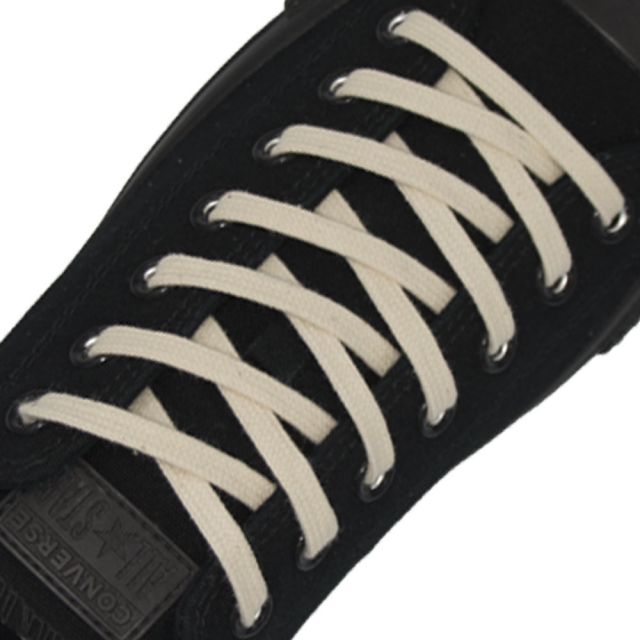Cotton Shoelaces Flat - Cream 120cm Length 7mm