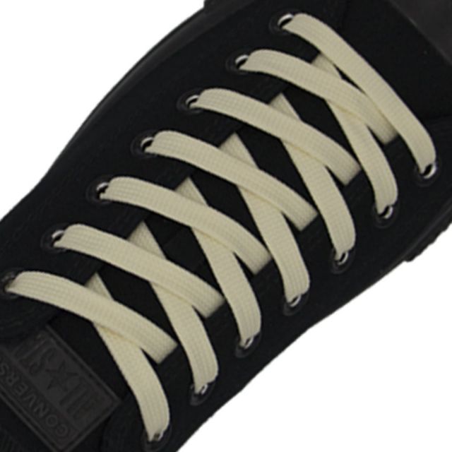 Polyester Shoelace Flat - Cream White Length 80cm Width 1cm