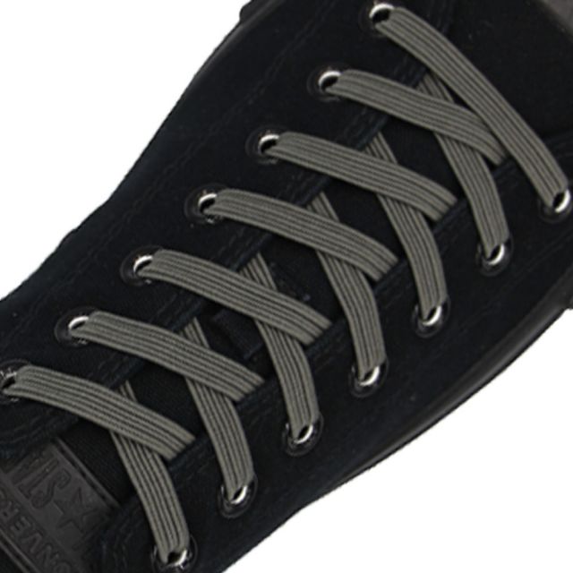 Dark Grey Elastic Shoelace - 30cm Length 8mm Width