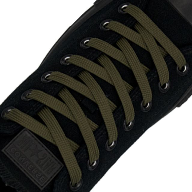 Polyester Shoelace Flat - Dark Khaki Length 80cm Width 1cm