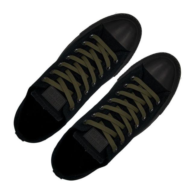 Polyester Shoelace Flat - Dark Khaki Length 120cm Width 1cm