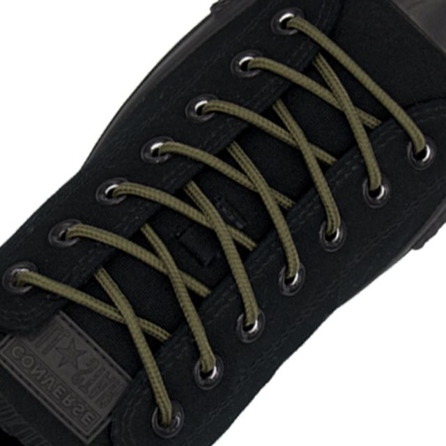 Polyester Shoelace Round - Dark Khaki Length 120cm Diameter Ø4mm