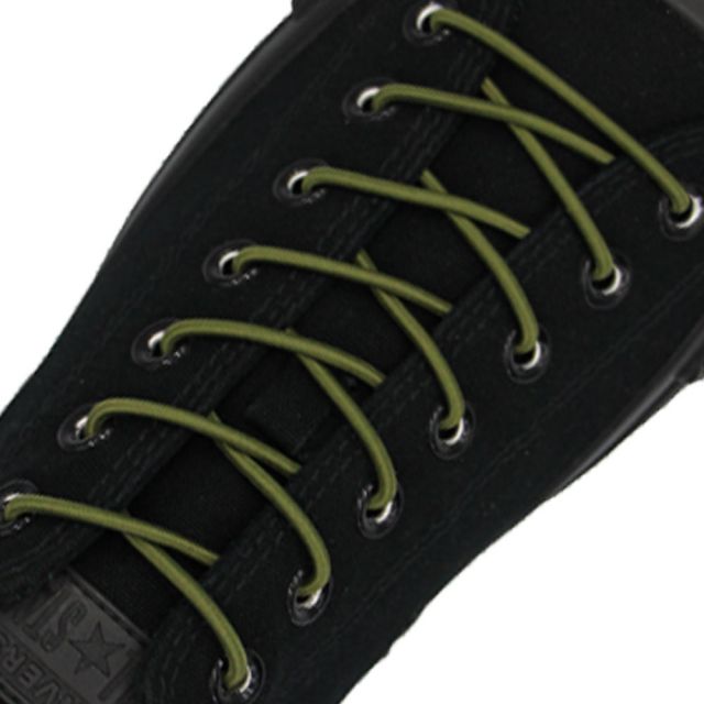 Army Green Elastic Shoelace - 30cm Length 3mm Diameter