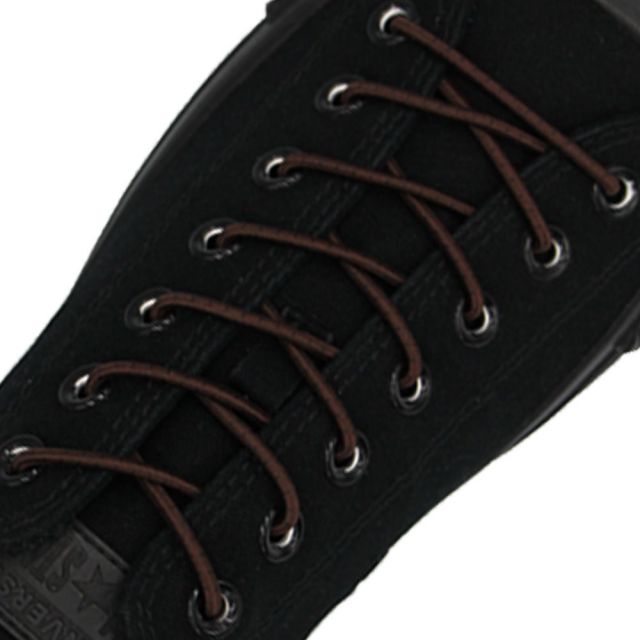 Brown Black Elastic Shoelace - 30cm Length 3mm Diameter