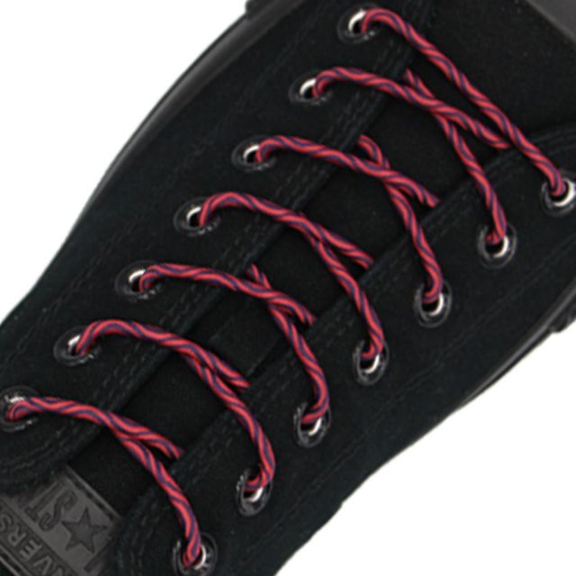 Wave Pink Black Elastic Shoelace - 30cm Length 3mm Diameter