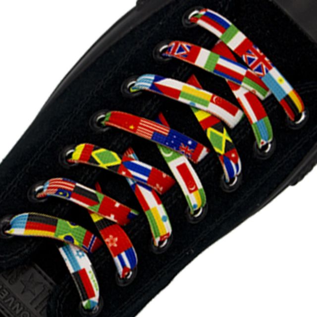Flags Of The world Shoelace - Flat Length 140cm Width 1cm