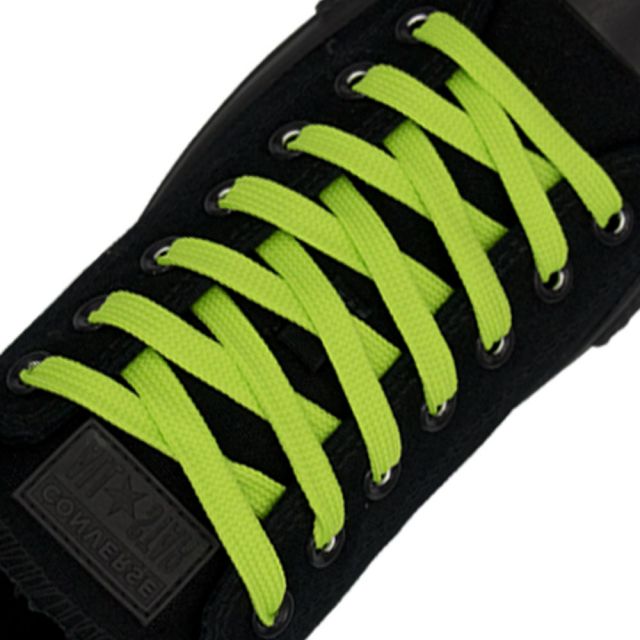Polyester Shoelace Flat - Fluro Green Length 80cm Width 1cm