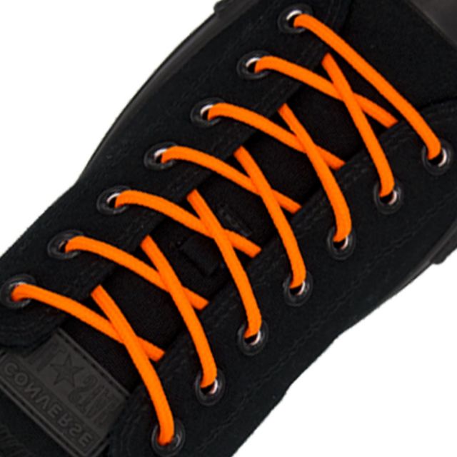 Polyester Shoelace Round - Fluro Orange Length 80cm Diameter 4mm