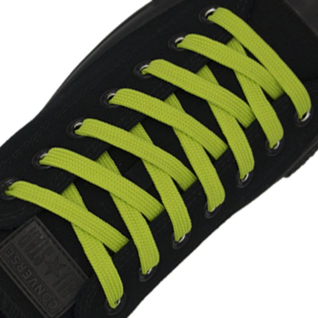 Polyester Shoelace Flat - Fluro Yellow Length 80cm Width 1cm