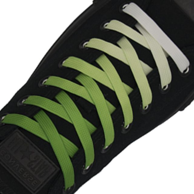 Length: 110cm | Width: 10mm | Green Faded Shoelace Flat