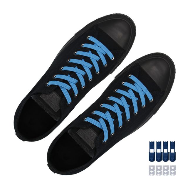 Coolnice Flat Elastic No Tie Shoelaces - Light Blue