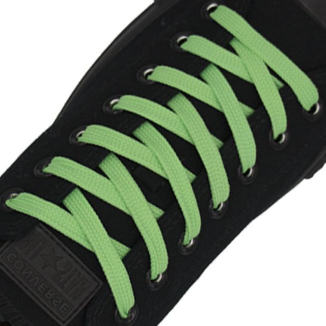 Polyester Shoelace Flat - Light Green Length 80cm Width 1cm