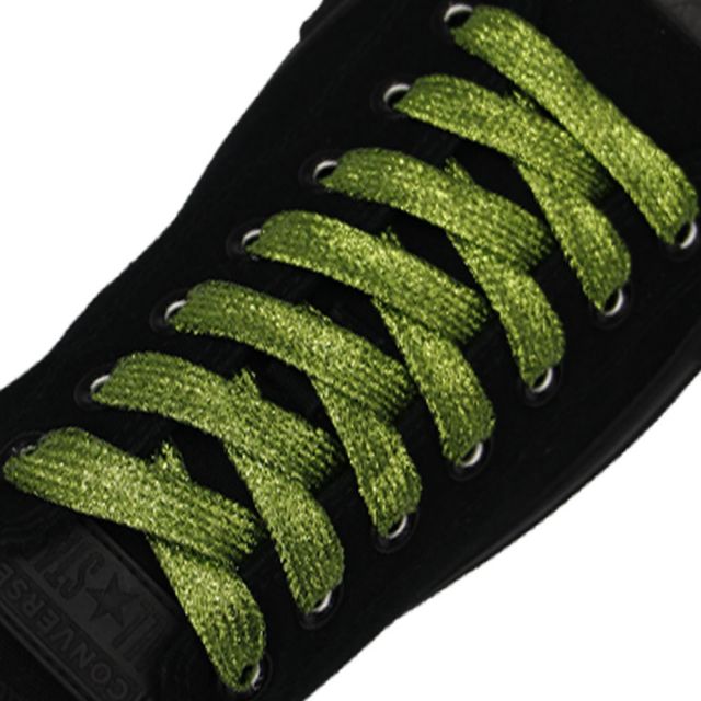 Glitter Shoelace - Light Green 50cm Length 10mm Width
