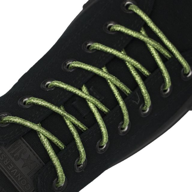 Glitter Shoelace - Light Green 50cm Length 4mm Round
