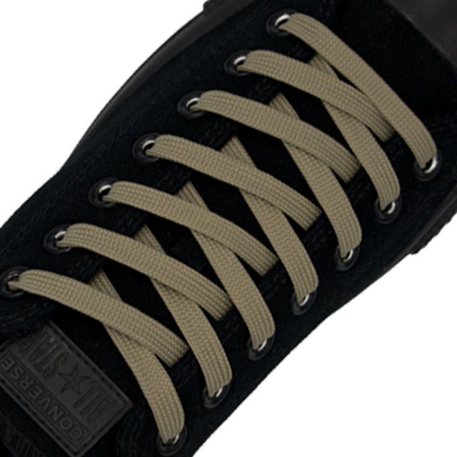 Polyester Shoelace Flat - Light Khaki Length 80cm Width 1cm