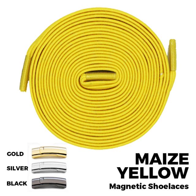 Maize Yellow Magnetic Shoelace Lock Flat Elastic No-Tie Laces