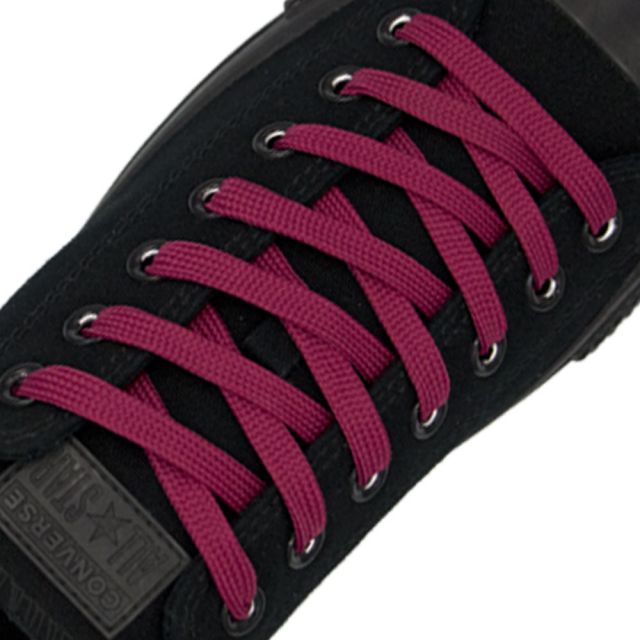 Polyester Shoelace Flat - Merlot Red Length 80cm Width 1cm