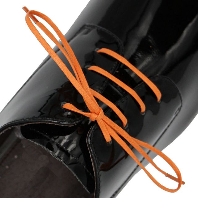 Length: 60cm | Width: 3mm | Flat Orange Wax Shoelace