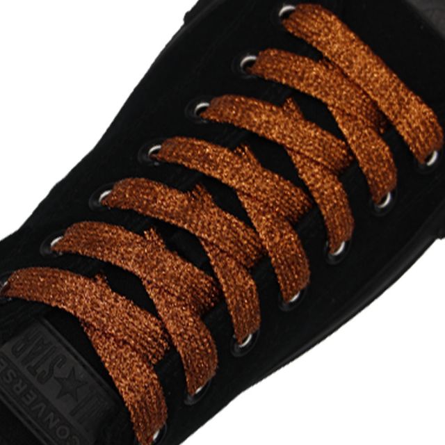 Glitter Shoelace - Orange 50cm Length 10mm Width