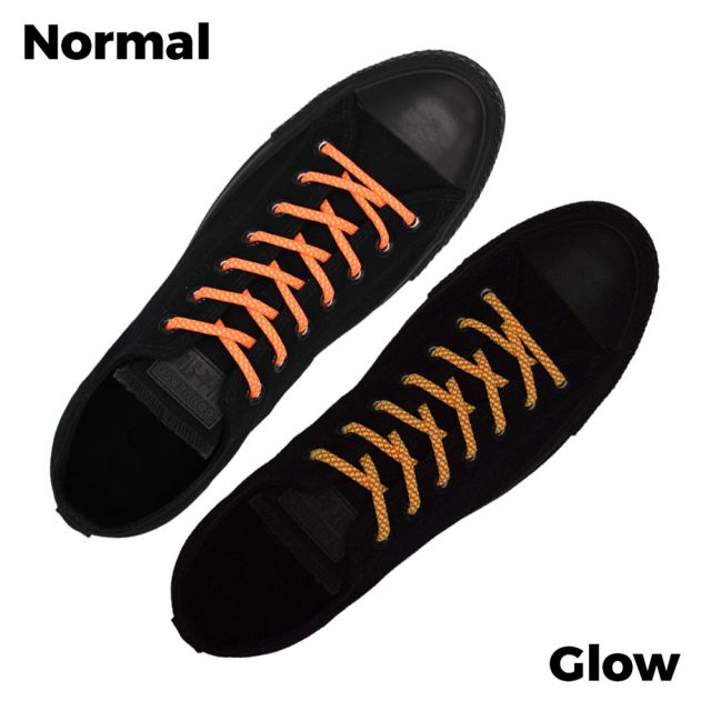 Orange White Glow Shoelace - 30cm Length 5mm Diameter