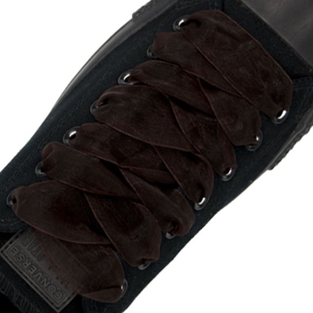 Organza Shoelaces - Dark Brown 120cm Length 2.5cm Width Flat