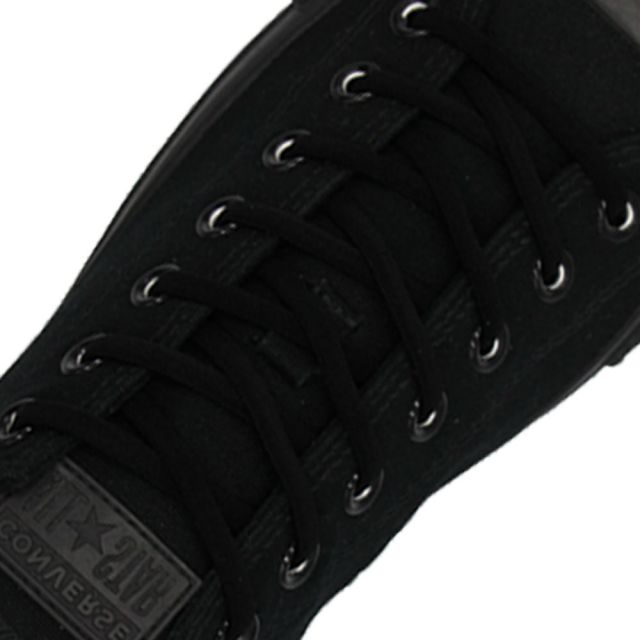 Oval Elastic No Tie Shoelaces - Black