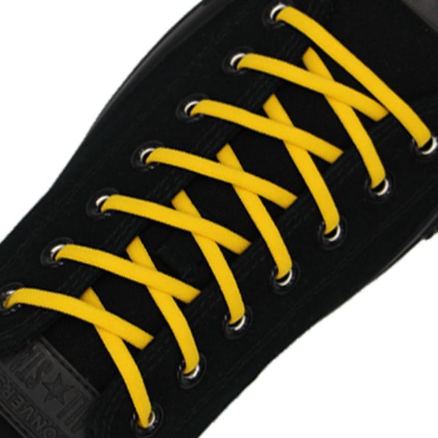 Oval Elastic No Tie Shoelaces - Dark Yellow
