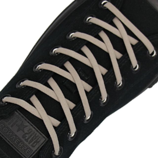 Oval Elastic No Tie Shoelaces - Grey