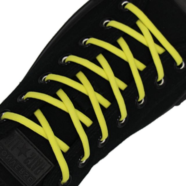 Oval Elastic No Tie Shoelaces - Lemon Yellow