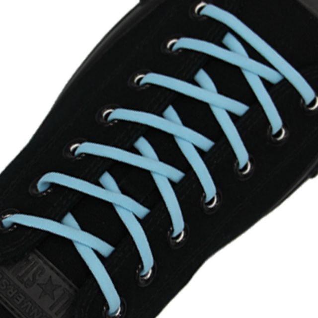 Oval Elastic No Tie Shoelaces - Light Blue
