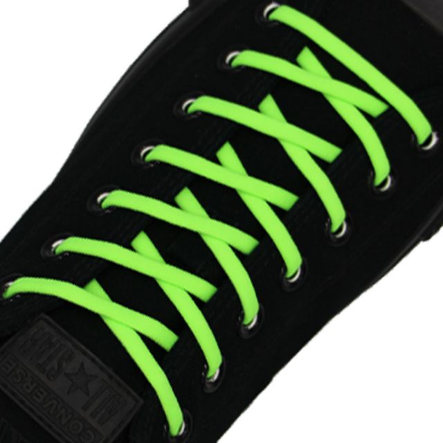 Oval Elastic No Tie Shoelaces - Neon Green
